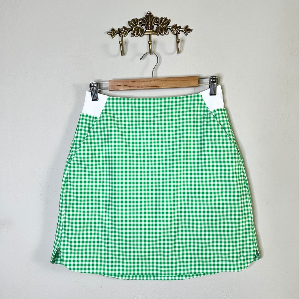 Walter Hagen Skort P11 18" Lightweight Core Size Small Green Gingham New